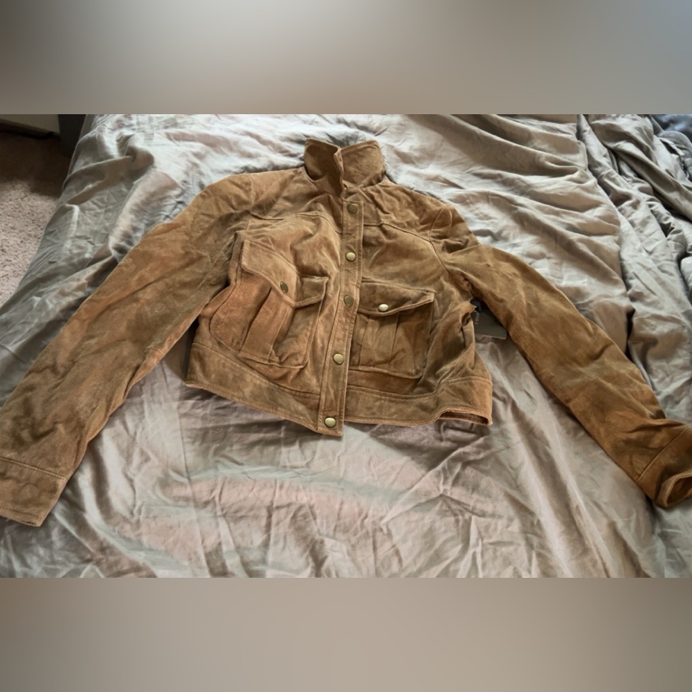 FOREVER 21 Women’s Brown Pigskin Leather Jacket MEDIUM